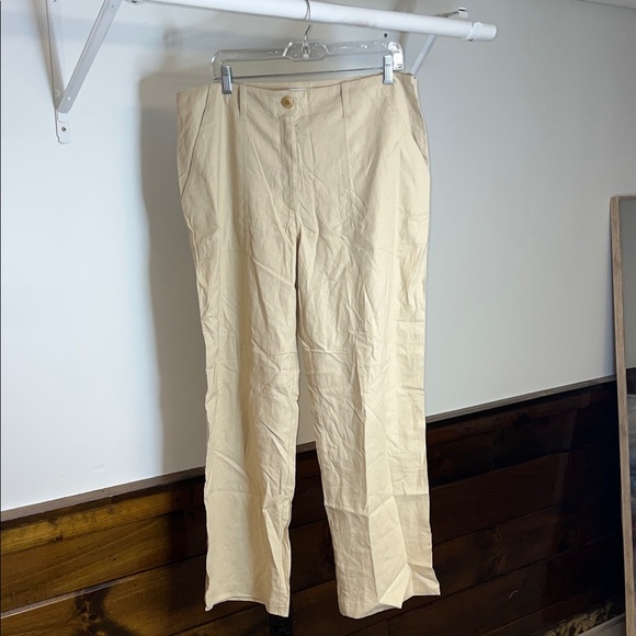 Trina Turk‎ Tan Linen Blend Antonia Pants- 12
